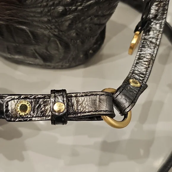 BRAHMIN Silvery Black Bucket Bag - Picture 5 of 12